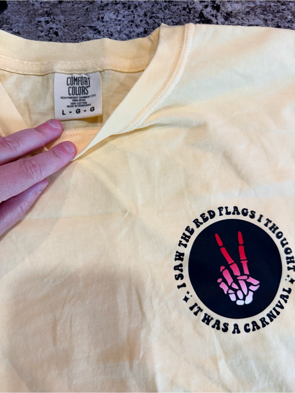Comfort Colors Kids Yellow Graphic T‑Shirt - Peace Hand Design